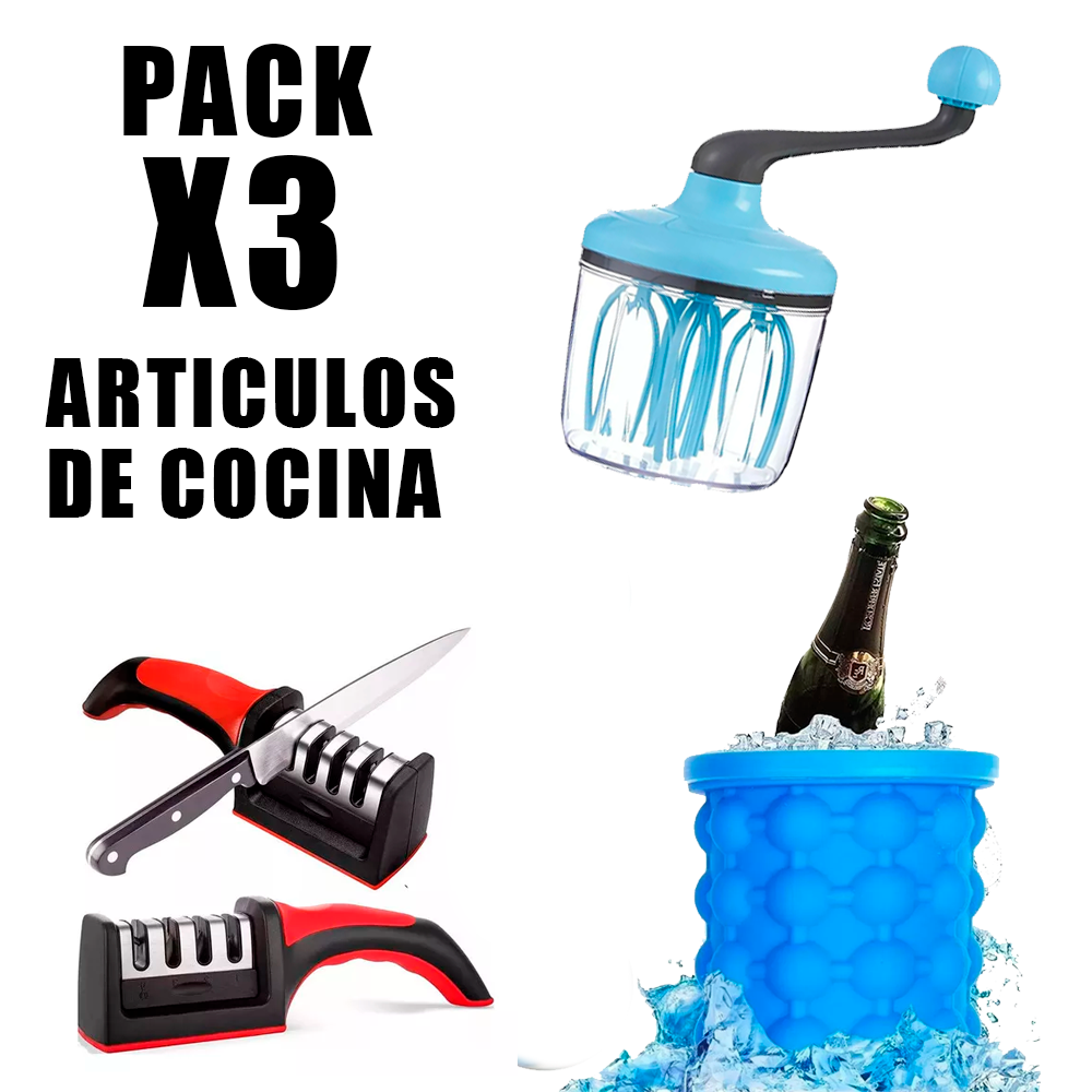 Pack  Hielera, Batidora y Afilador